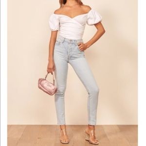 Reformation Serena high and skinny aruba